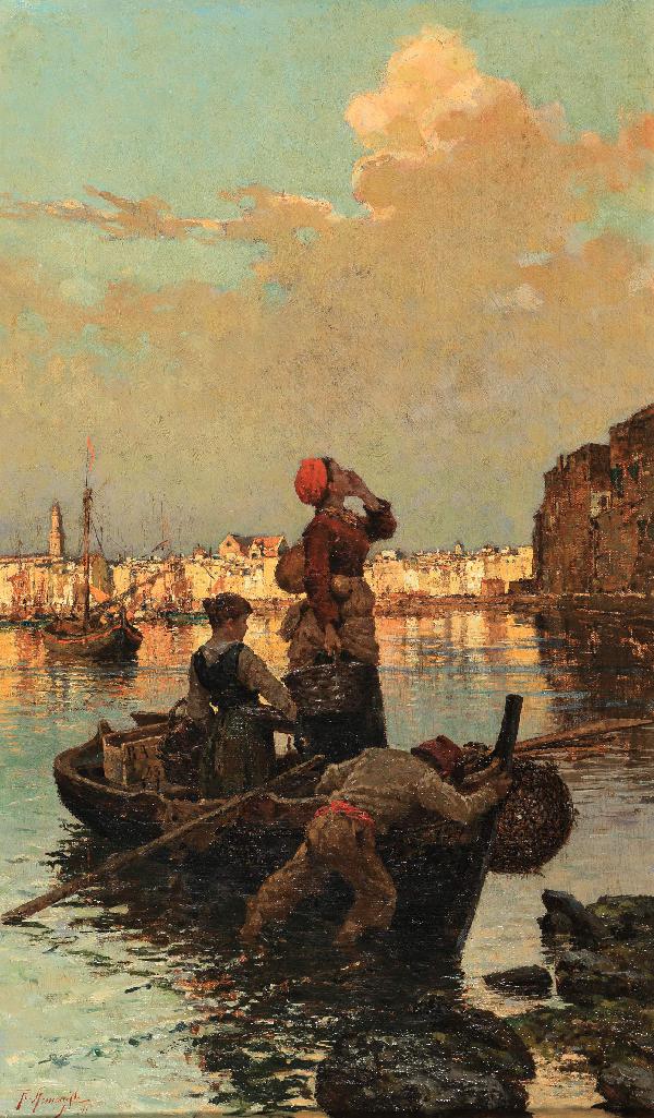 The Fishermen's Song, vintage artwork by Raffaele Armenise, 12x8" (A4) Poster