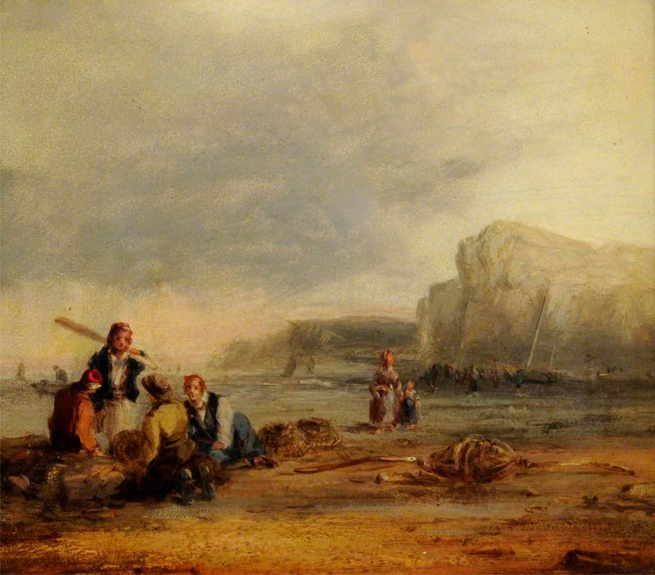 Cromer Sands, Norfolk, vintage artwork by William Collins, A3 (16x12") Poster Print