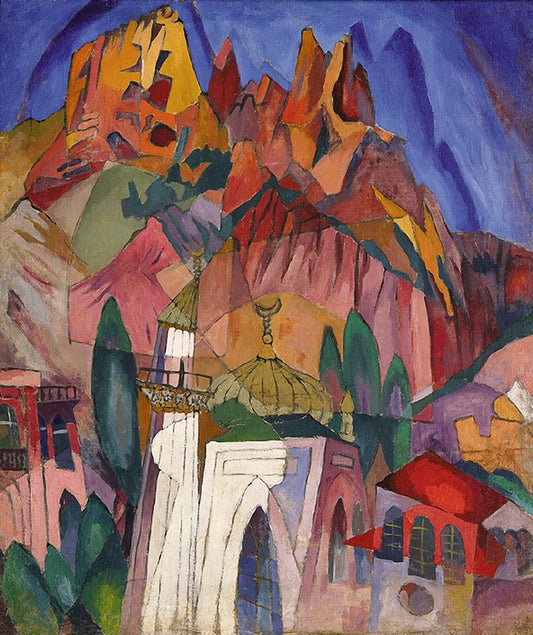 Old Castle in Crimea, vintage artwork by Aristarkh Lentulov, 12x8" (A4) Poster