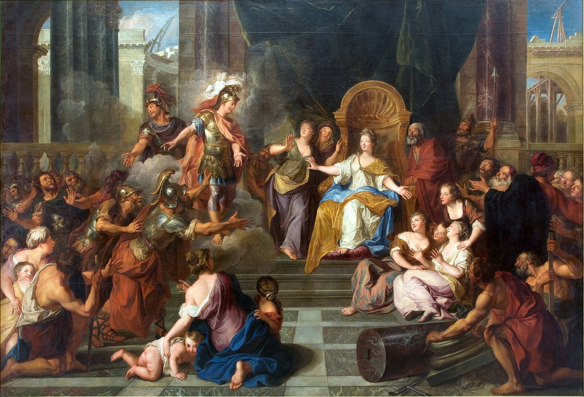 The Aeneid - Aeneas and Achates Appearing to Dido, vintage artwork by Antoine Coypel II, 12x8" (A4) Poster
