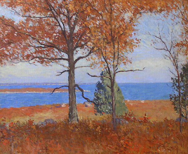 Autumn at the Shore, vintage artwork by Joseph Eliot Enneking, 12x8" (A4) Poster