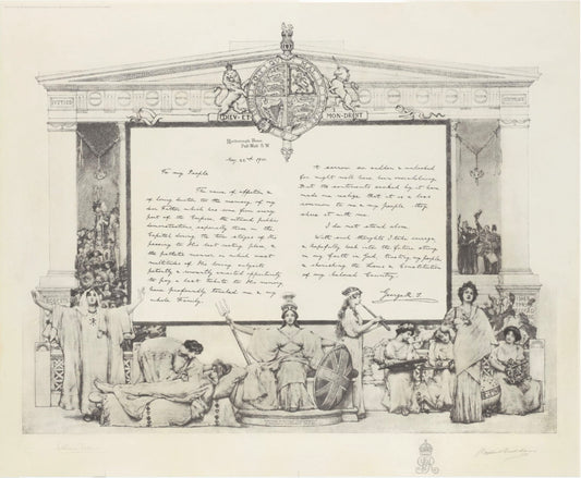 A Border for the King's Letter to the Nation, vintage artwork by Sir Lawrence Alma-Tadema, 12x8" (A4) Poster