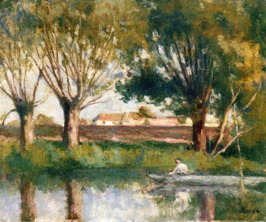 Banks of the River, vintage artwork by Maximilien Luce, 12x8" (A4) Poster