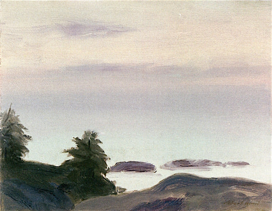Evening Mist, Monhegan, vintage artwork by Robert Henri, 12x8" (A4) Poster