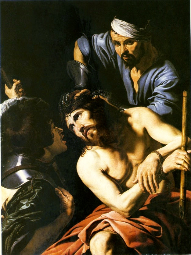 Crowning with Thorns, vintage artwork by Hendrick Terbrugghen, 12x8" (A4) Poster