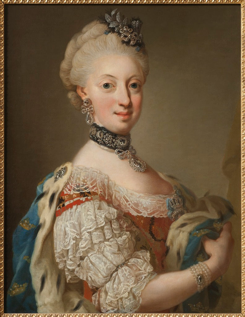 Sofia Magdalena, Queen of Sweden, vintage artwork by Lorens Pasch the Younger, 12x8" (A4) Poster