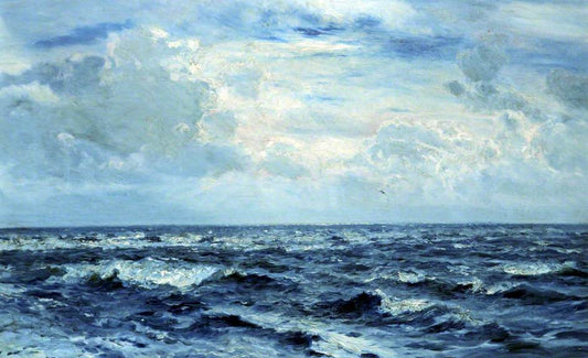 A Silvery Day, West of the Needles, Isle of Wight, vintage artwork by Henry Moore, 12x8" (A4) Poster