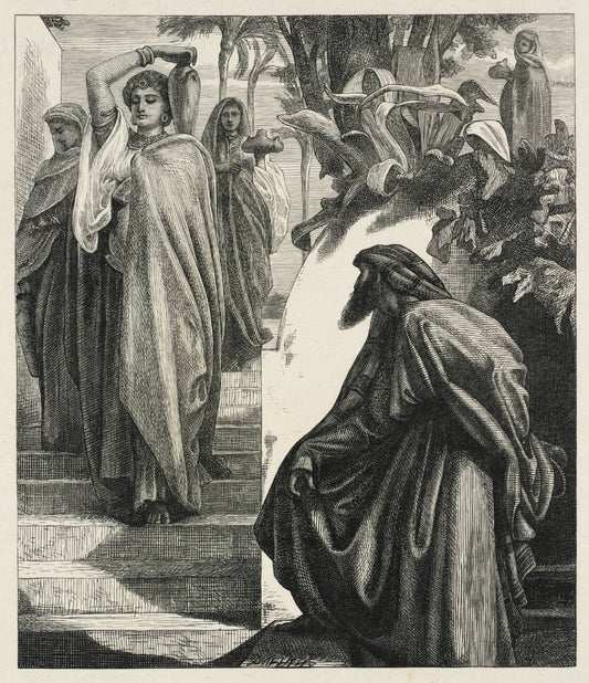 Eliezer and Rebekah, vintage artwork by Sir Frederic Lord Leighton, 12x8" (A4) Poster