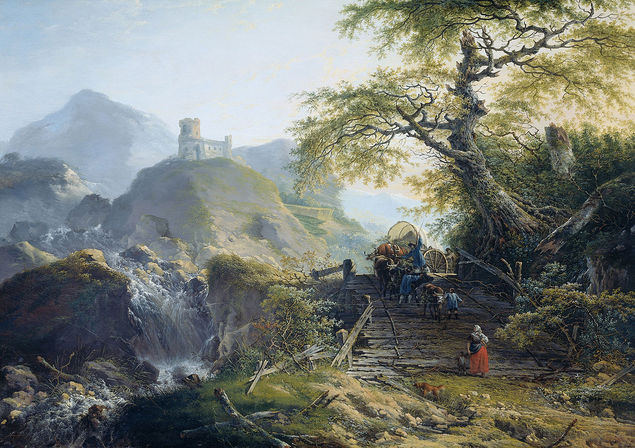 Landscape near Dusseldorf, vintage artwork by Gerard van Nijmegen, 12x8" (A4) Poster