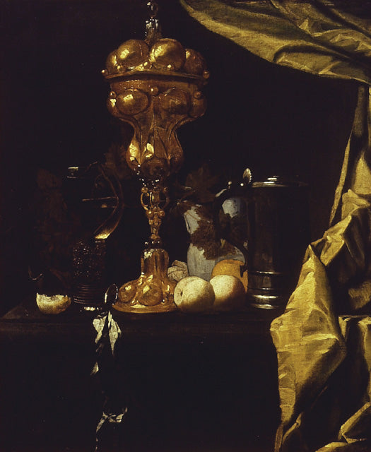 Still Life with a Silver-Gilt Cup, vintage artwork by Christiaen Striep, 12x8" (A4) Poster