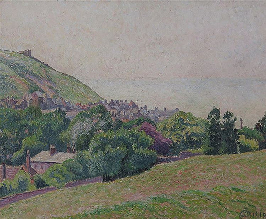 East Hill and Old Town, Hastings, vintage artwork by Lucien Pissarro, 12x8" (A4) Poster