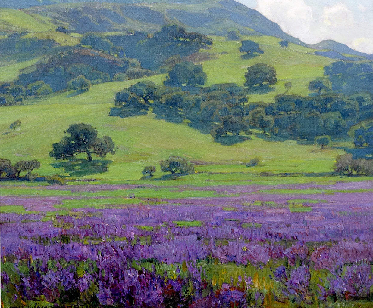 Lupine Patch, vintage artwork by William Wendt, 12x8" (A4) Poster