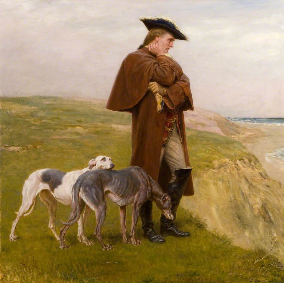 An Exile of the '45, vintage artwork by Briton Riviere, 12x8" (A4) Poster
