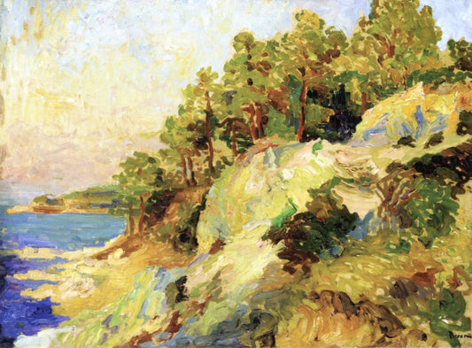 The Bay at Sunset, vintage artwork by Henri Person, 12x8" (A4) Poster