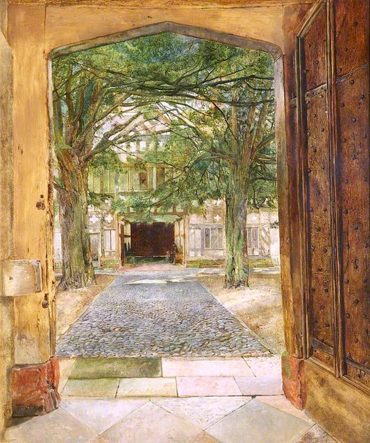 The Courtyard at Speke Hall, vintage artwork by Attributed to William Davis, A3 (16x12") Poster Print