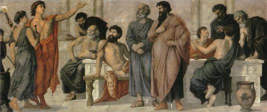 Socrates and his Students, vintage artwork by Gustav Spangenberg, 12x8" (A4) Poster