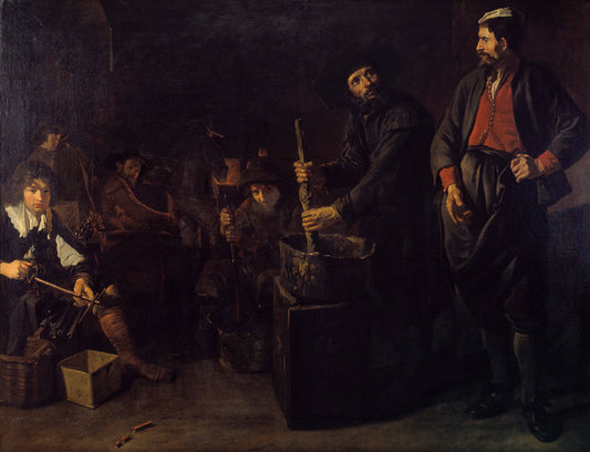 A Glass and Coral Factory, vintage artwork by Jacob Van Loo, 12x8" (A4) Poster