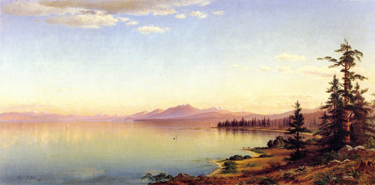 Lake Tahoe, vintage artwork by John Ross Key, 12x8" (A4) Poster
