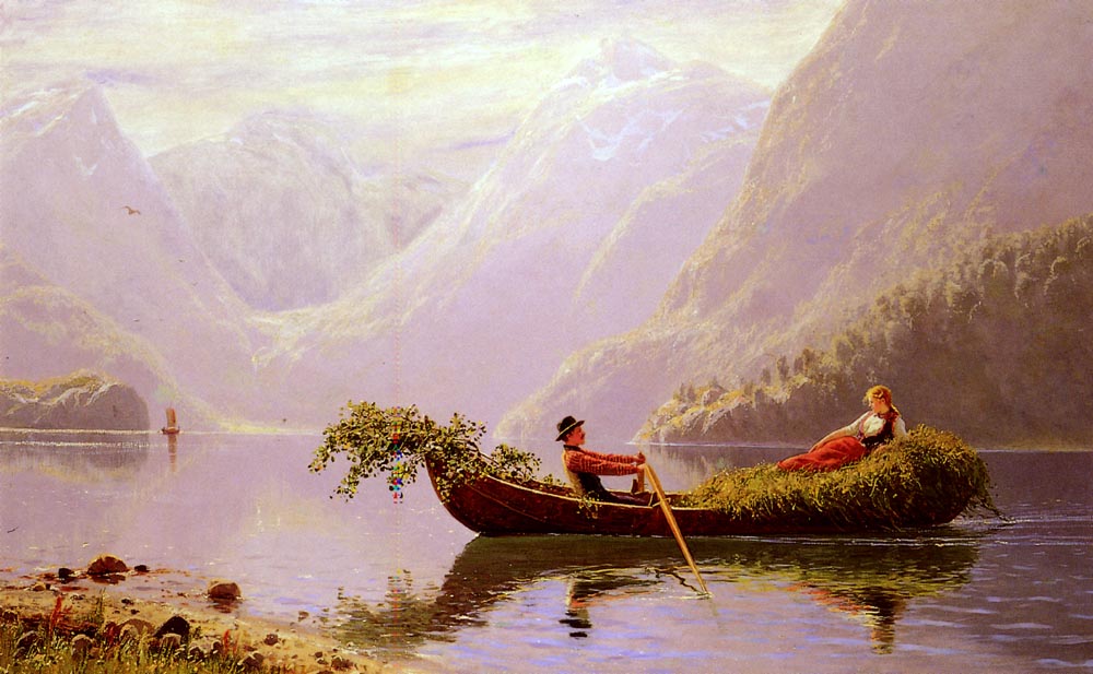 The Fjord, vintage artwork by Hans Dahl, 12x8" (A4) Poster