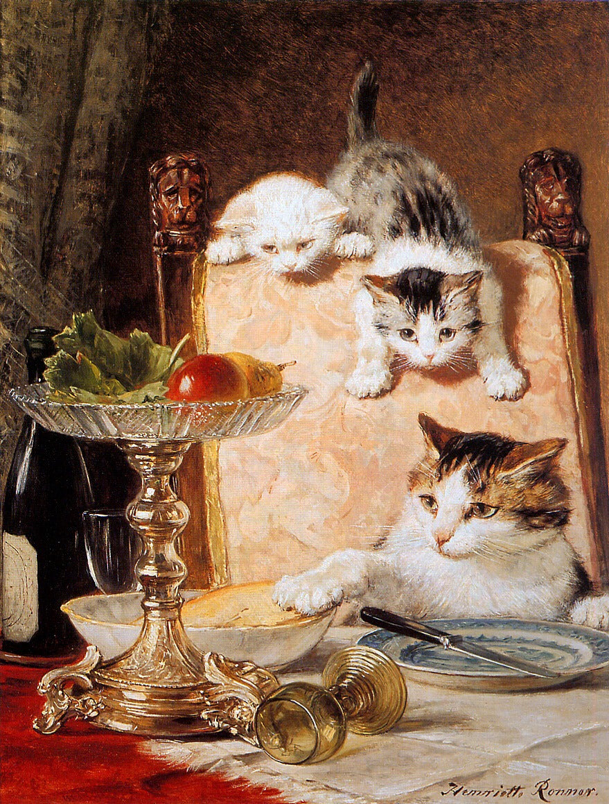 Les Ameurs De Fromage, vintage artwork by Henriette Ronner-Knip, A3 (16x12") Poster Print
