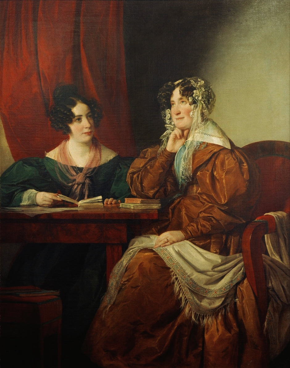 Henriette Baronin Pereira-Arnstein with her Daughter Flora, vintage artwork by Friedrich von Amerling, A3 (16x12") Poster Print