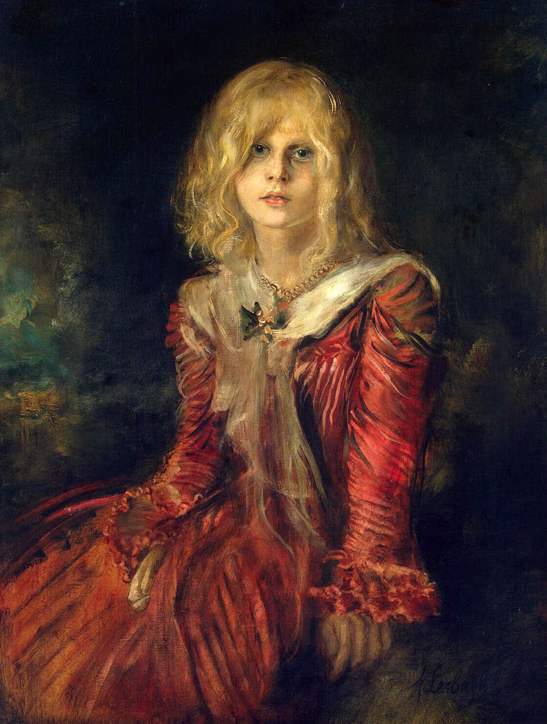 Portrait of Marion Lenbach, vintage artwork by Franz von Lenbach, 12x8" (A4) Poster