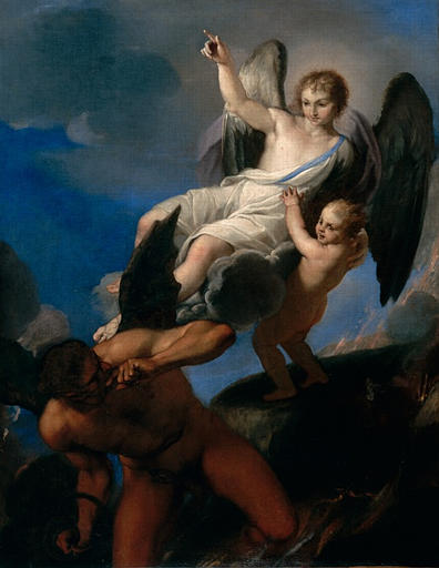 Guardian Angel, vintage artwork by Attributed to Carlo Maratta, 12x8" (A4) Poster