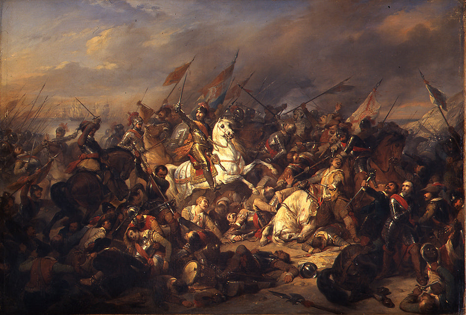 Battle of Nieuwpoort, vintage artwork by Nicaise de Keyser, A3 (16x12") Poster Print