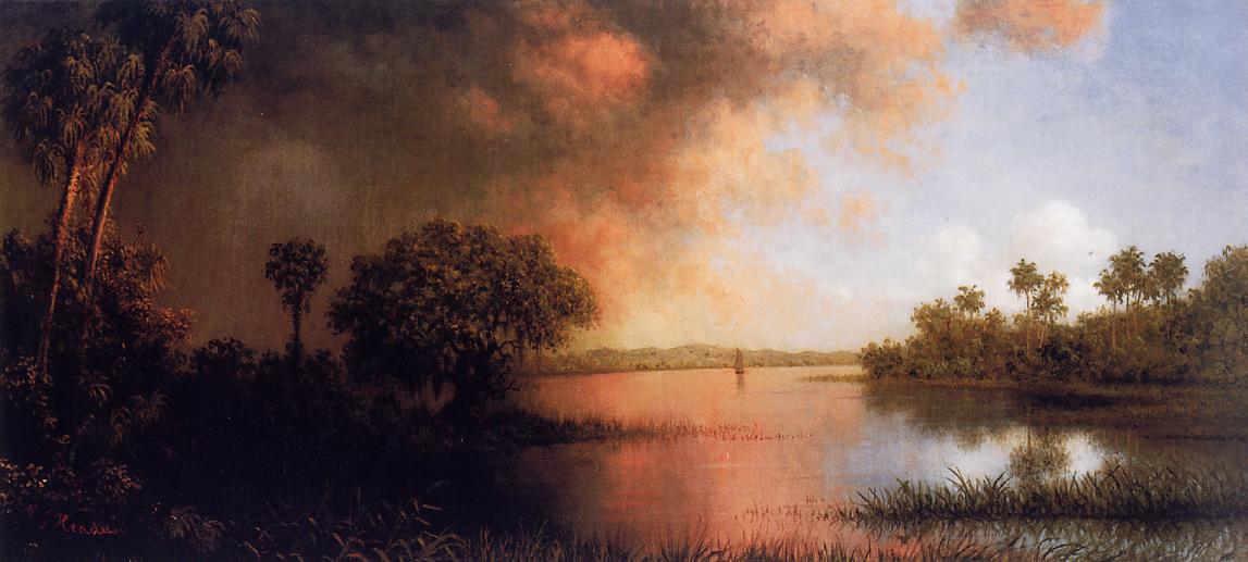Florida River Scene, vintage artwork by Martin Johnson Heade, A3 (16x12") Poster Print
