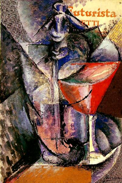 Glass and Syphon, vintage artwork by Umberto Boccioni, 12x8" (A4) Poster
