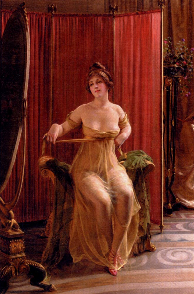 In The Dressing Room, vintage artwork by Charles Joseph Frederick Soulacroix, 12x8" (A4) Poster