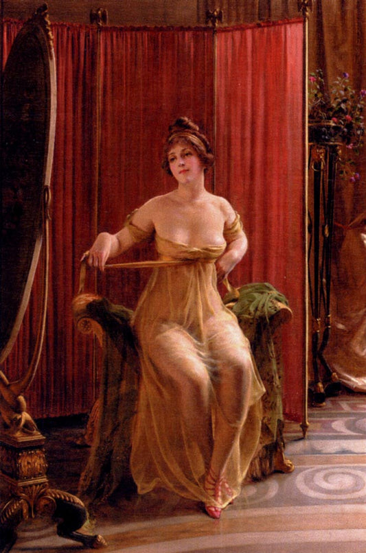 In The Dressing Room, vintage artwork by Charles Joseph Frederick Soulacroix, 12x8" (A4) Poster