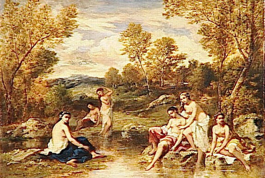 Baigneuses, vintage artwork by Narcisse Dìaz de la Peña, A3 (16x12") Poster Print