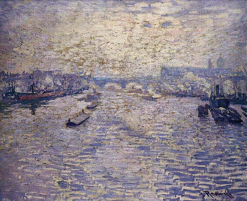 The Thames,London by Vaclav Radimsky,A3(16x12")Poster
