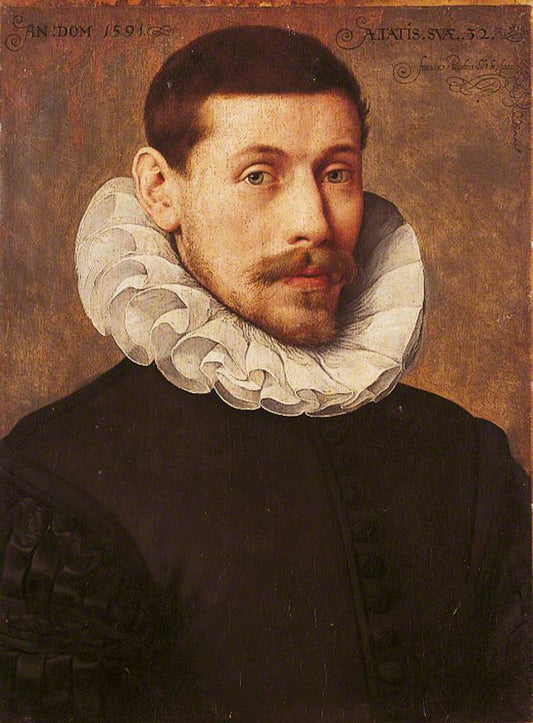 Portrait of a Man Aged 32, vintage artwork by Frans Pourbus the Younger, 12x8" (A4) Poster