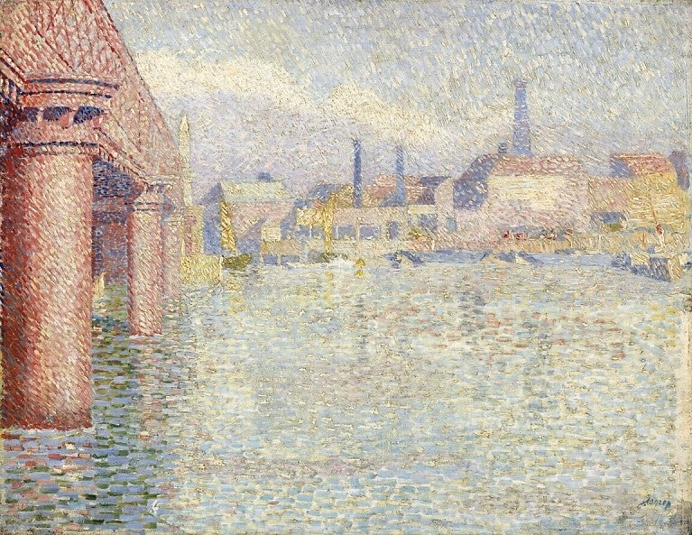 Bridge in London, vintage artwork by Jan Toorop, 12x8" (A4) Poster