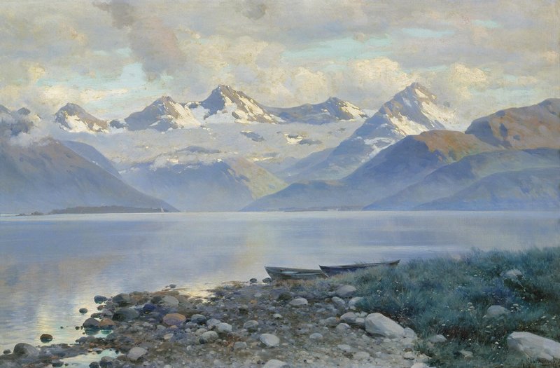 Lake in the Mountains by Konstantin Kryzhitsky,A3(16x12")Poster