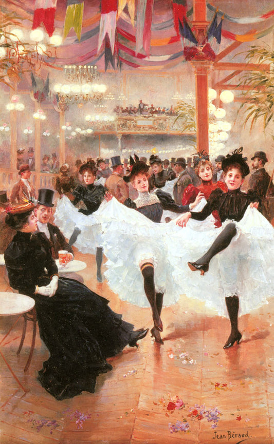 Cafe de Paris, vintage artwork by Jean-Georges Beraud, 12x8" (A4) Poster