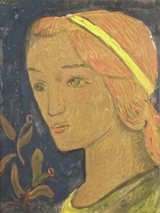 Jeune femme au ruban, vintage artwork by Paul Serusier, 12x8" (A4) Poster