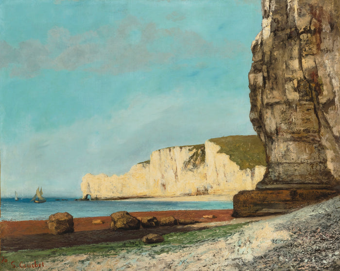 The Cliffs at Etretat, vintage artwork by Gustave Courbet, A3 (16x12