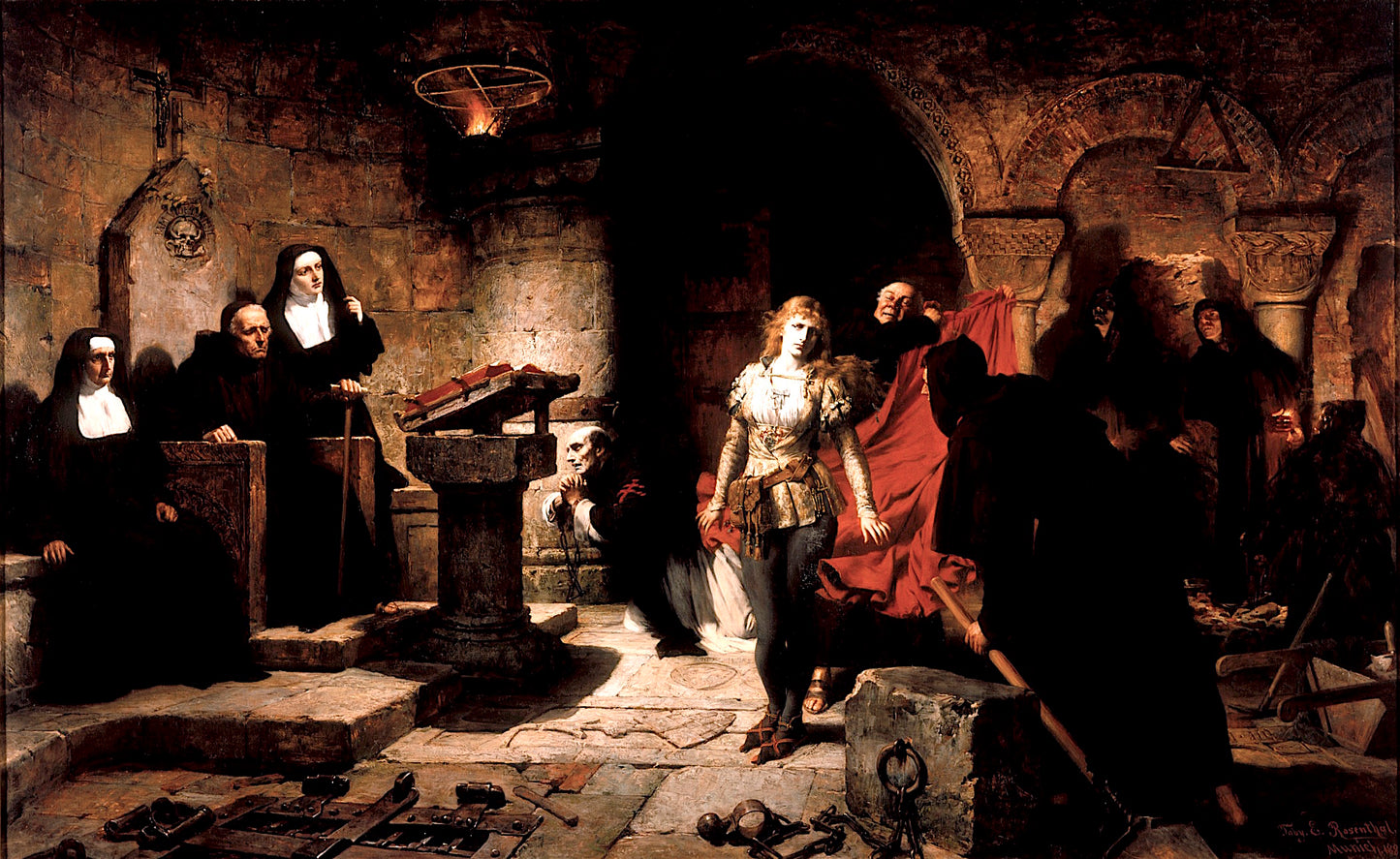 The Trial of Constance de Beverly, vintage artwork by Toby  Edward Rosenthal, 12x8" (A4) Poster