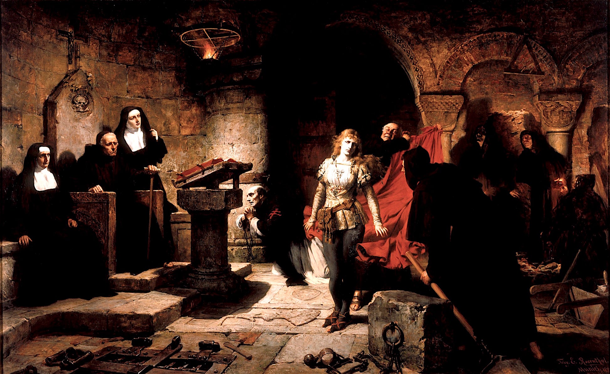 The Trial of Constance de Beverly, vintage artwork by Toby  Edward Rosenthal, 12x8" (A4) Poster