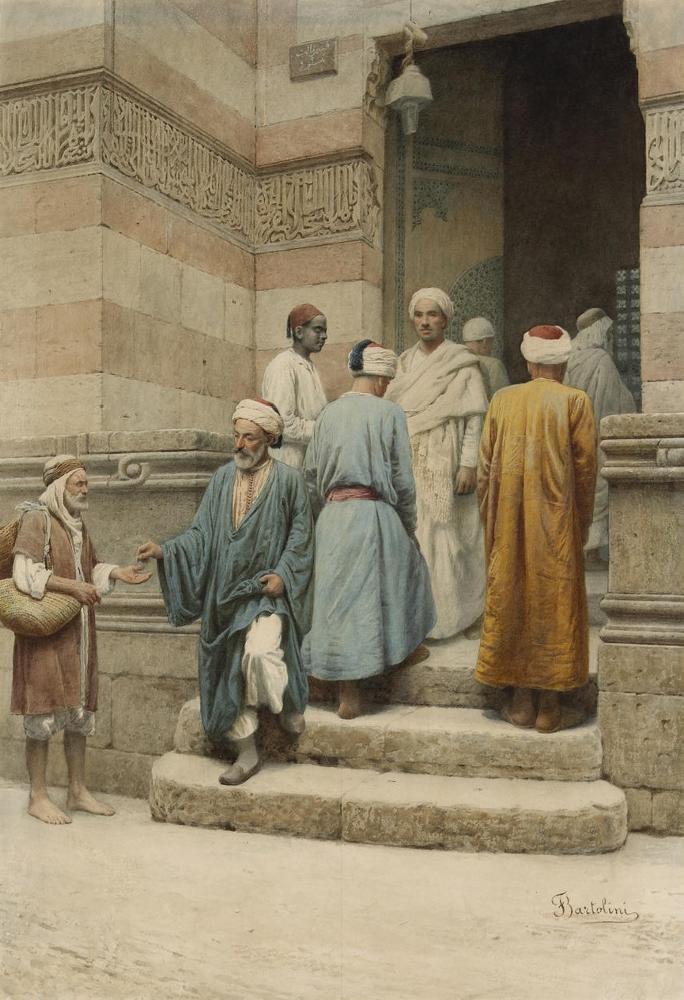 At the Door of the Mosque by Filippo Bartolini,A3(16x12")Poster
