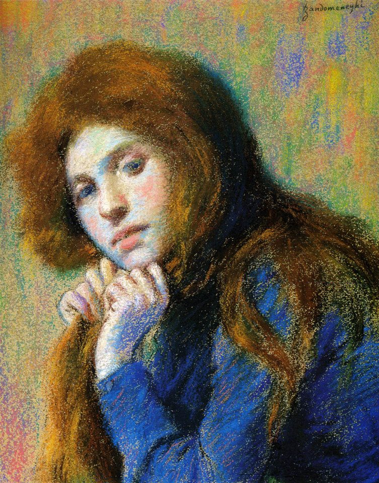 Mathilde, vintage artwork by Federico Zandomeneghi, 12x8" (A4) Poster