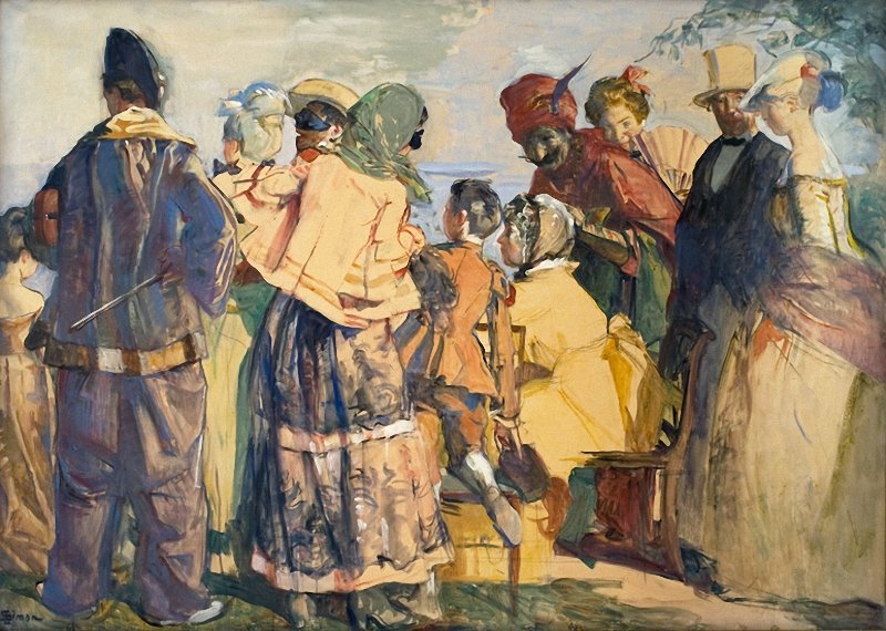 Mascarade, vintage artwork by Lucien Simon, 12x8" (A4) Poster