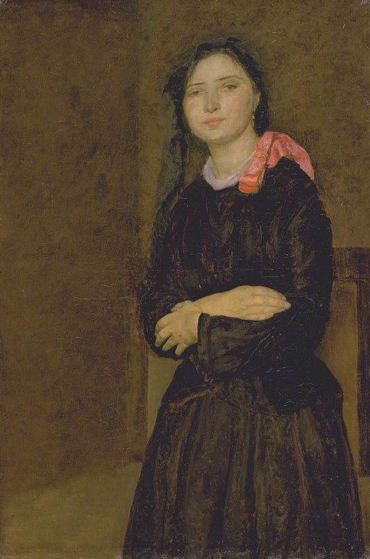 Dorelia in a Black Dress, vintage artwork by Gwen John, 12x8" (A4) Poster