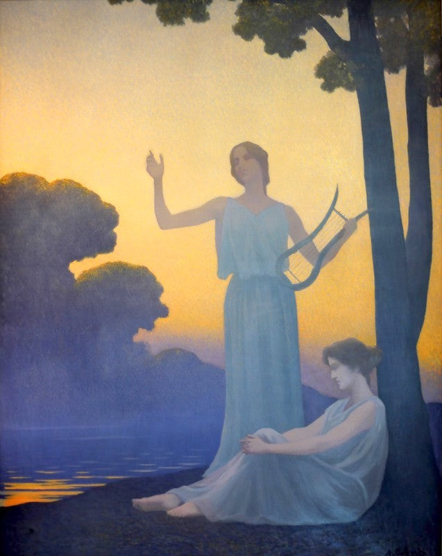 Evening Song, vintage artwork by Alphonse Osbert, 12x8" (A4) Poster