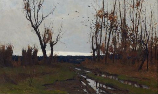 Road Through Trees, vintage artwork by Charles Melville Dewey, 12x8" (A4) Poster