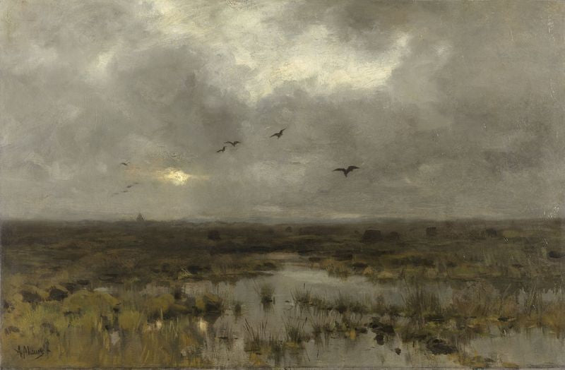 The Marsh, vintage artwork by Anton Mauve, 12x8" (A4) Poster