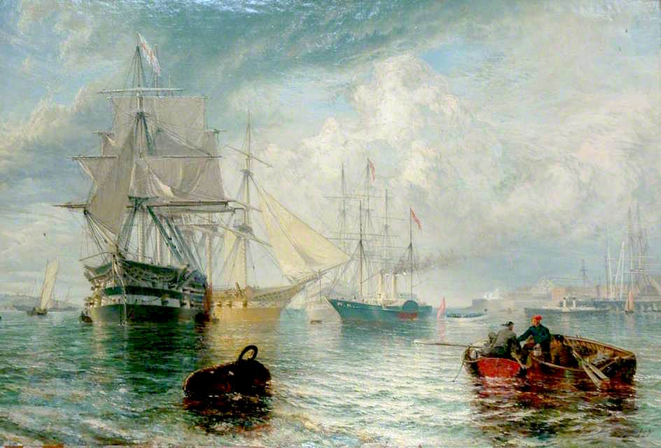 The Lords of the Admiralty Visiting Sheerness, vintage artwork by Henry Dawson, A3 (16x12") Poster Print